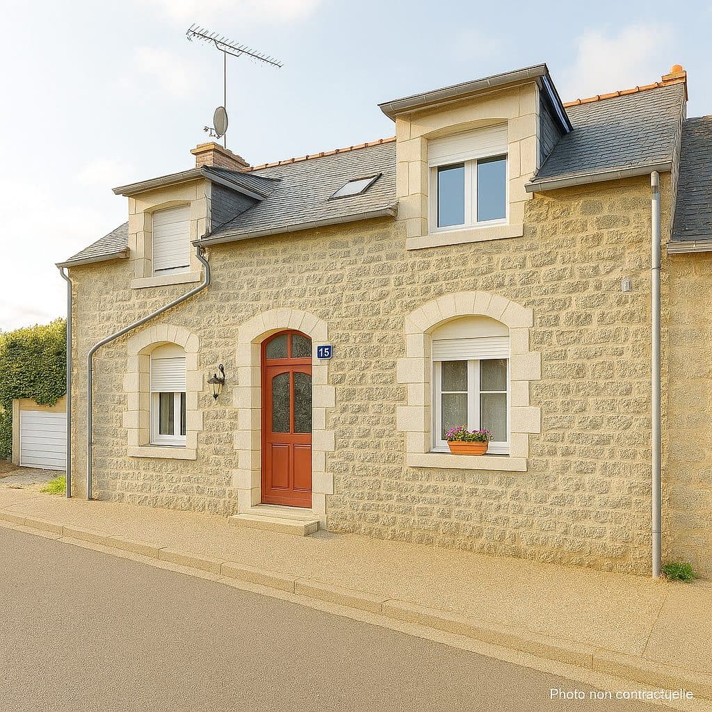 Maison plein centre ville de PLOUGUERNEVEL (22110) aucun travaux Maison a été rénovée avec goût intérieur toiture a été refaite fonctionnelle de suite 3 chambres très agréable